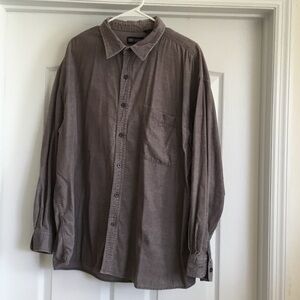 Faded Glory Men's Corduroy Grey Button-Down Shirt